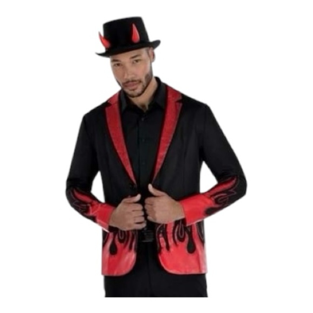 Amscan Men's Devil Flame Costume Jacket Size S/M Fits Up To Size 42